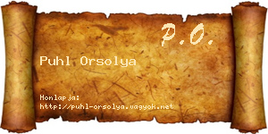 Puhl Orsolya névjegykártya